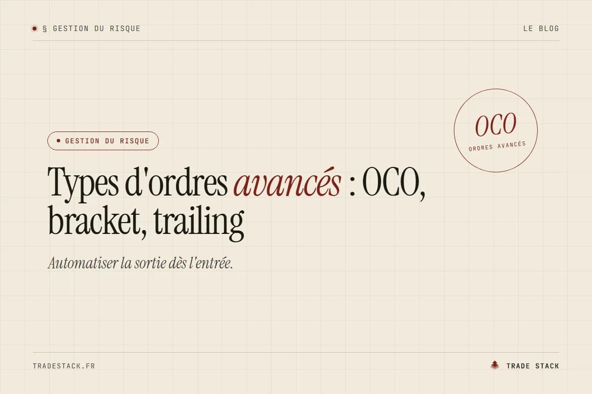 Types d'ordres avancés : OCO, bracket, trailing