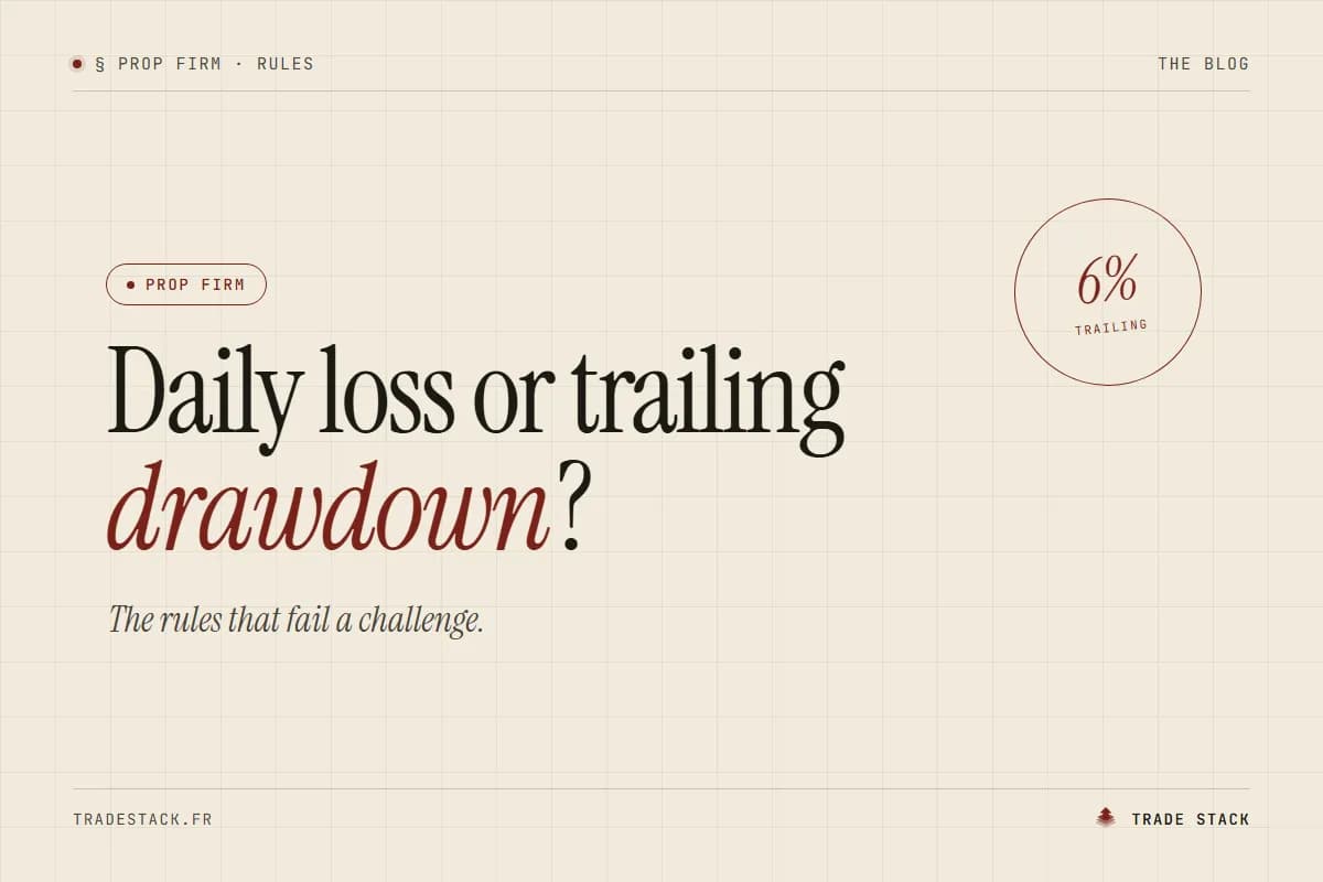 Daily loss or trailing drawdown: the rules that fail a challenge.