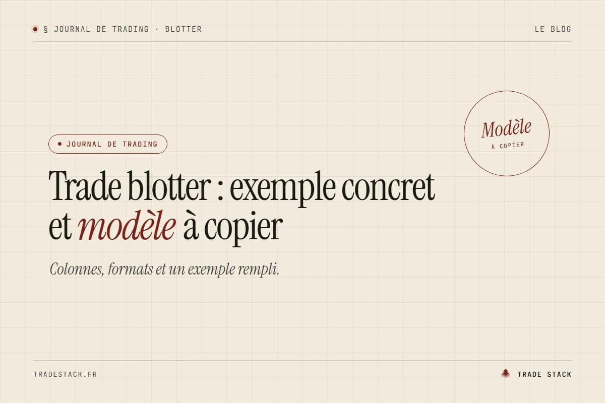 Trade blotter : exemple concret et modèle à copier